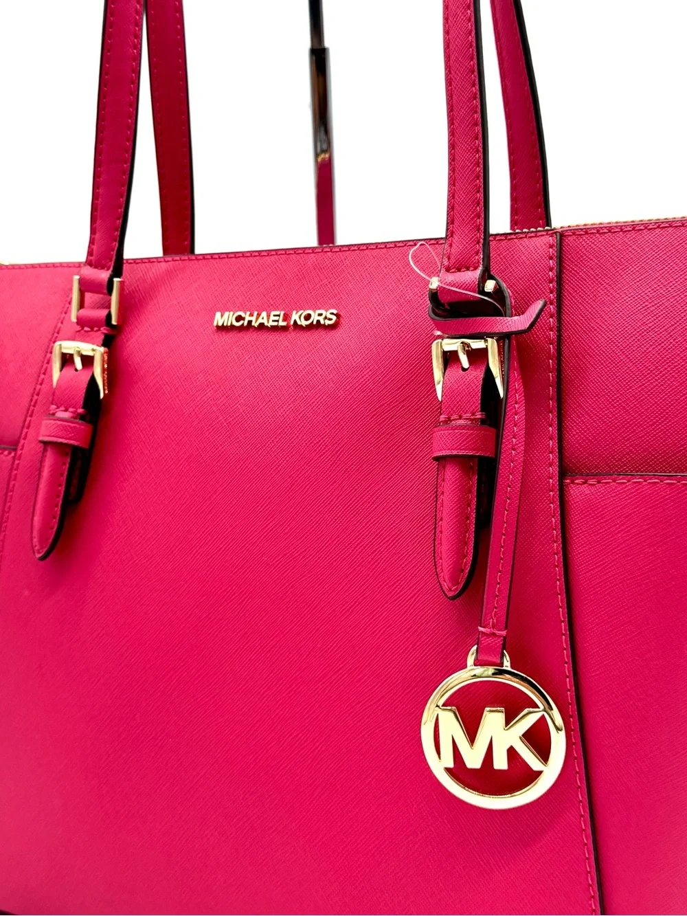 Michael Kors Large Charlotte Tote Bag Electric Pink - Picture 2 of 8
